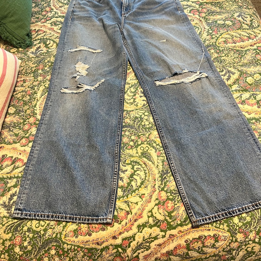 Rag & bone wide leg ripped jeans